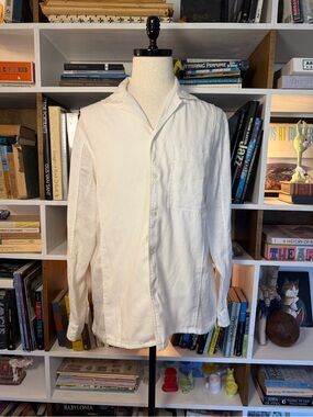 Men's White Button-Up Linen Shirt